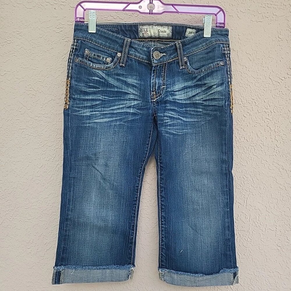 BKE Denim Stella Capri Pants Low Rise Women's Blue Jeans Size 26